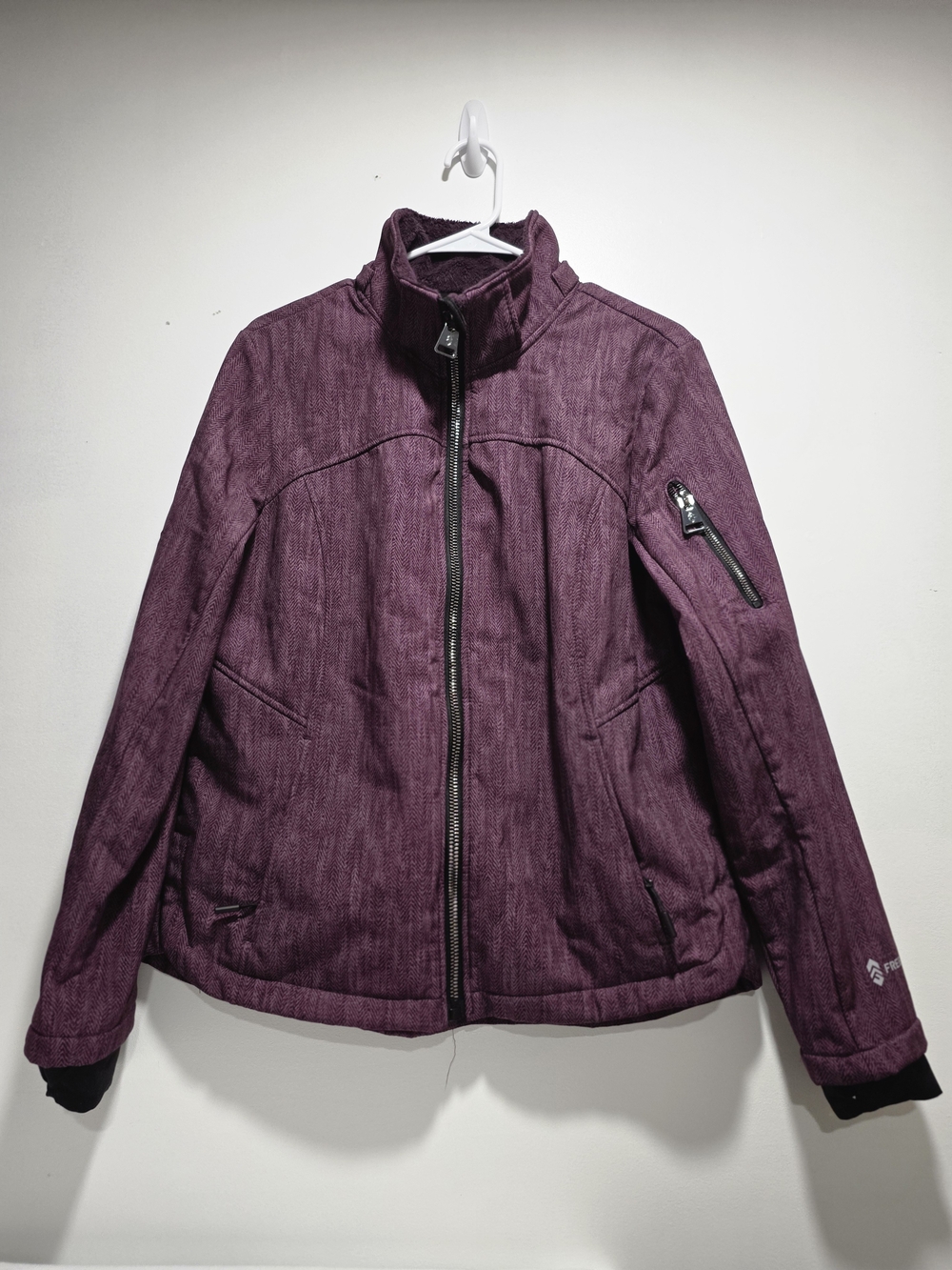 Free Country Women's Quilted Plum Puffer Jacket with Stand Collar Size-L